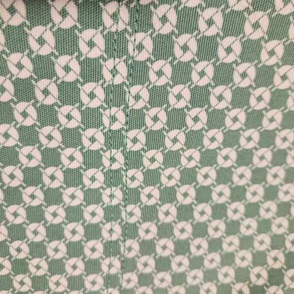 Talbots A-Line Skirt Green & White Geometric Print Pockets Lined Womens Size 4 - Picture 4 of 5